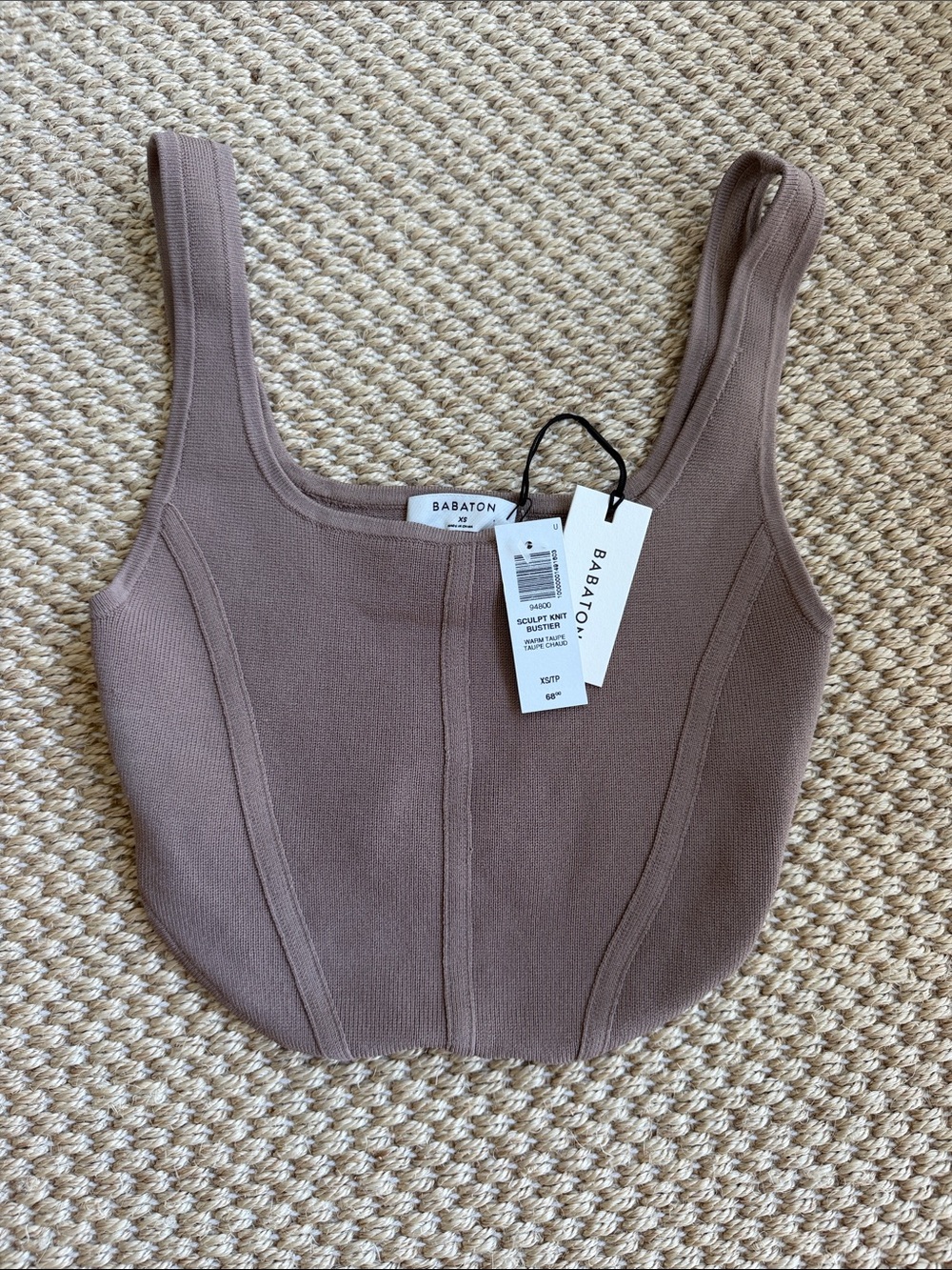 Babaton Sculpt Knit Tank in Mauve-Taupe